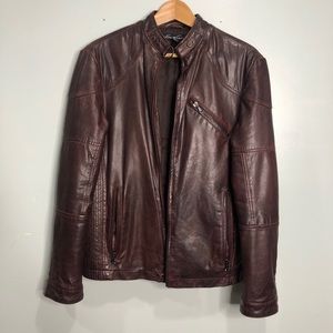 Unisex Oversized Leather Jacket by Kenneth Cole